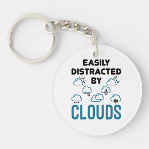 Easily Distracted by Cloud Meteorology Weather Key Ring
