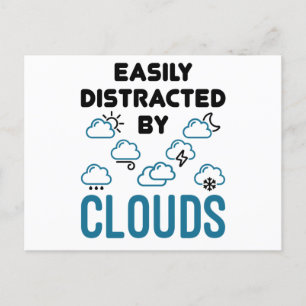 Easily Distracted by Cloud Meteorology Weather Postcard