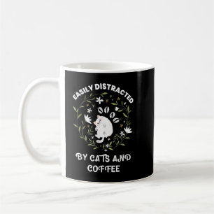 easily distracted by coffee and cats Funny cats lo Mug