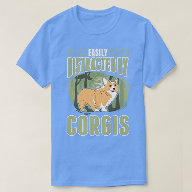 Easily Distracted By Corgis-930 T-Shirt (Design Front)