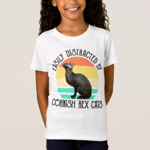 Easily Distracted By Cornish Rex Cats T-Shirt