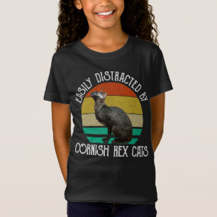 Easily Distracted By Cornish Rex Cats T-Shirt
