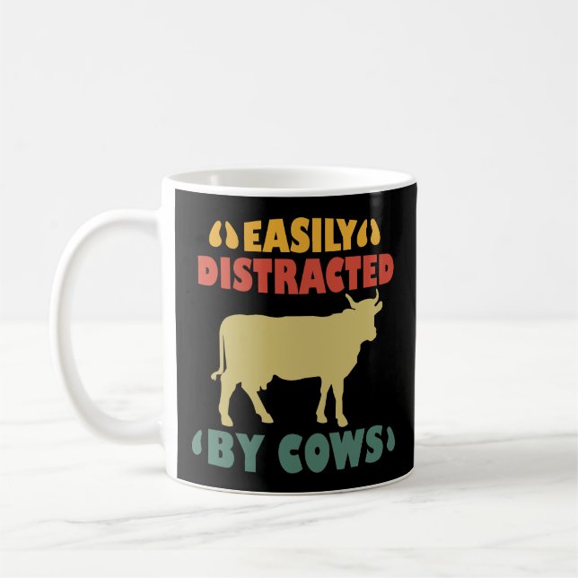 Easily Distracted By Cows Coffee Mug (Left)
