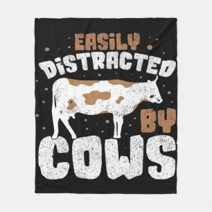 Easily Distracted By Cows  Cow lover blanket gift