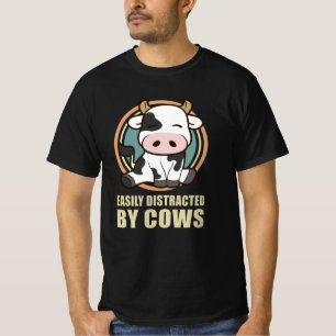 Easily Distracted By Cows   Cow Lover Gift T-Shirt