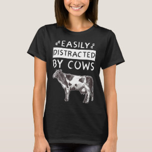 Easily Distracted By Cows Farm Boy Amp Farm Girl T-Shirt