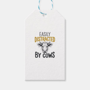 Easily Distracted By Cows Funny Cow Lover Shirt_1 Gift Tags