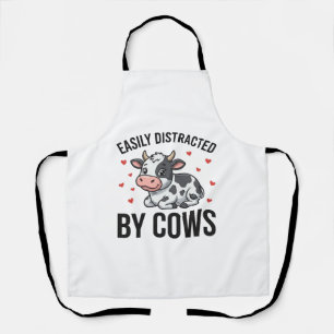 Easily Distracted by Cows Vintage Cow Graphic_1 Apron