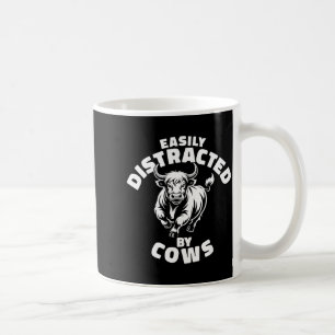 Easily Distracted By Cows Western Highland Cow Coffee Mug
