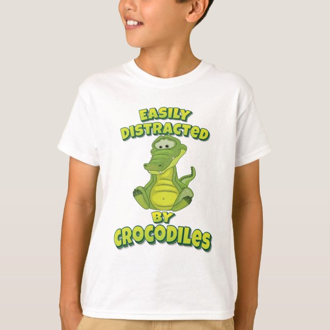 Easily Distracted By Crocodiles T-Shirt (Front)