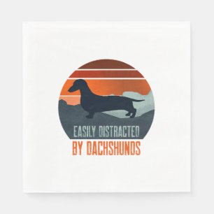 Easily Distracted By Dachshunds Dog Walking Napkin