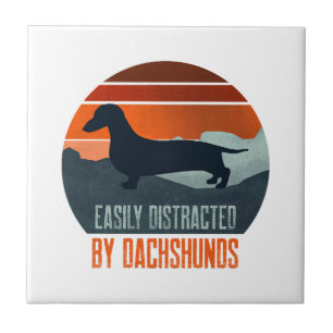 Easily Distracted By Dachshunds Dog Walking Tile