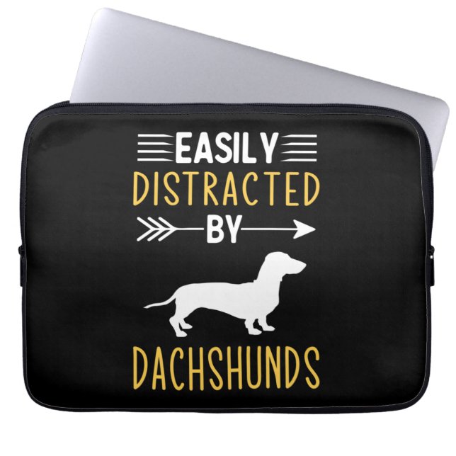 Easily Distracted By Dachshunds Laptop Sleeve (Front)
