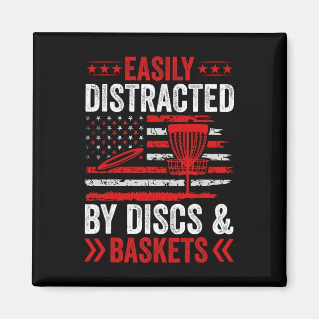 Easily Distracted By Discs And Skets  Magnet (Front)