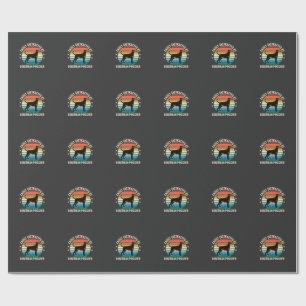 Easily Distracted by Doberman Pinscher Retro Sunse Wrapping Paper