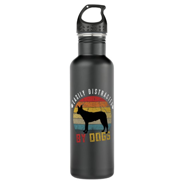 Easily Distracted By Dogs 710 Ml Water Bottle (Front)