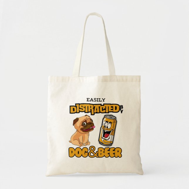 Easily Distracted by Dogs and Beer  Tote Bag (Front)