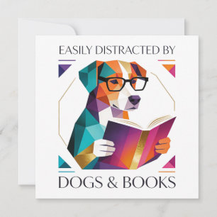 Easily Distracted By Dogs And Books Mother’s Day Holiday Card