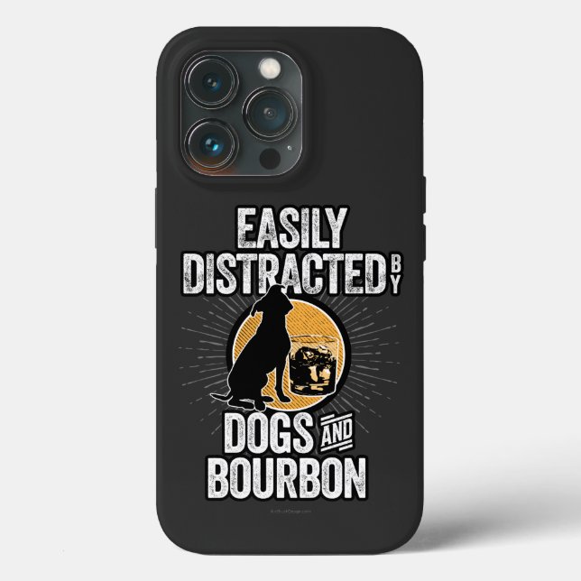 Easily Distracted by Dogs and Bourbon Case-Mate iP iPhone Case (Back)
