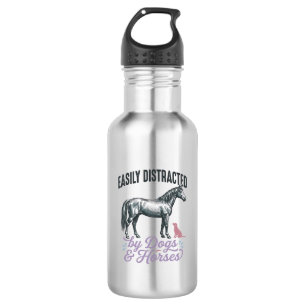 Easily Distracted by Dogs and Horses Shirt Design_ 532 Ml Water Bottle