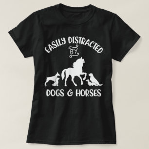 Easily Distracted By Dogs and Horses Women Kids T-Shirt
