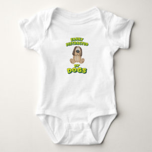 Easily Distracted By Dogs Baby Bodysuit