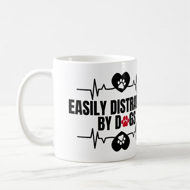Easily distracted by dogs coffee mug (Left)