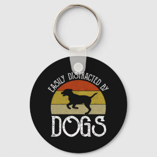 Easily Distracted By Dogs Key Ring