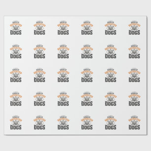 Easily Distracted By Dogs Vintage Dog Lover Design Wrapping Paper
