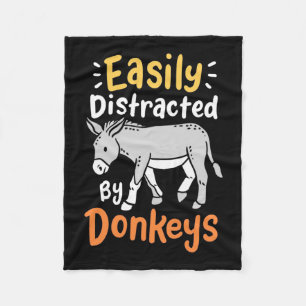 Easily Distracted By Donkeys Fleece Blanket