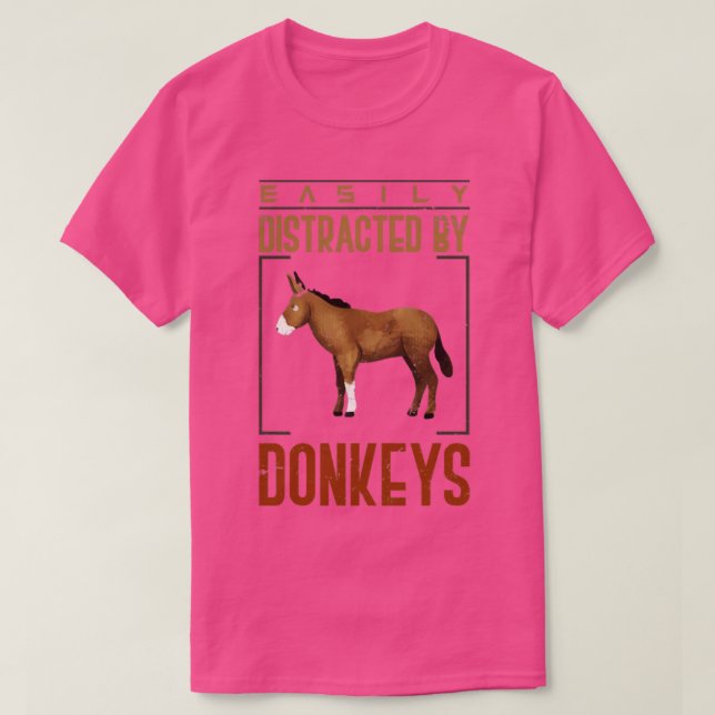 Easily Distracted By Donkeys T-Shirt (Design Front)