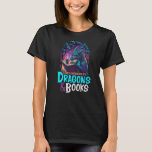 easily distracted by Dragon and Books for Book Lov T-Shirt
