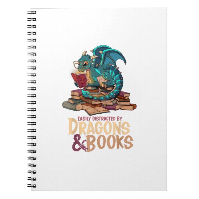 Easily Distracted By Dragons And Books Dragon Book (Front)