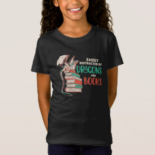 Easily Distracted By Dragons And Books T-Shirt