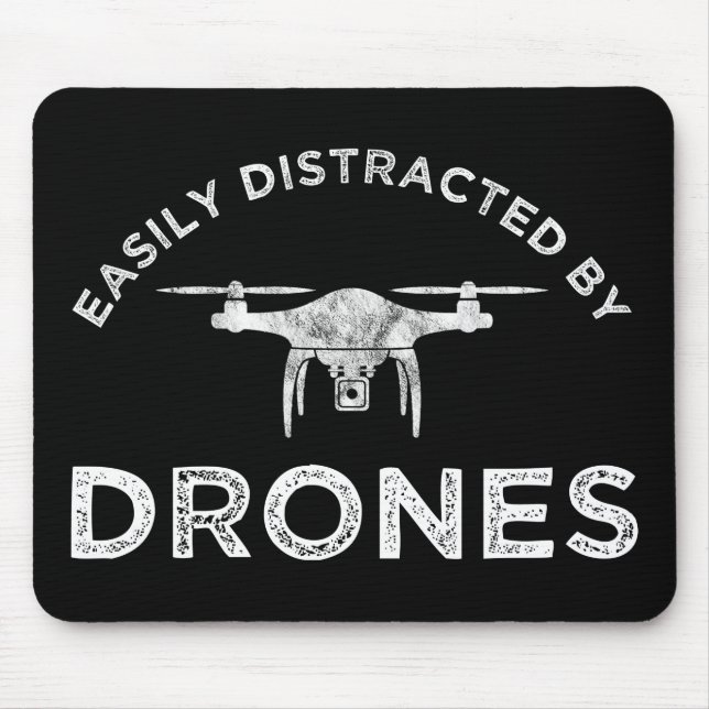 Easily Distracted By Drones Mouse Mat (Front)