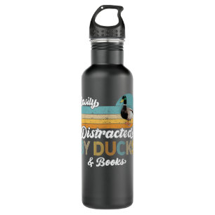Easily Distracted By Ducks & Books Vintage Funny F 710 Ml Water Bottle