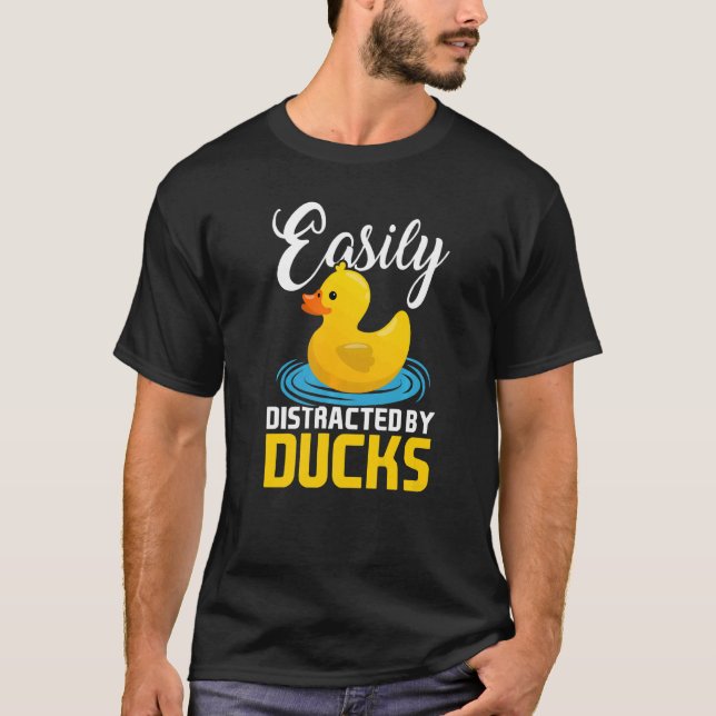 Easily Distracted By Ducks Cute Duck Ducks Outfit  T-Shirt (Front)