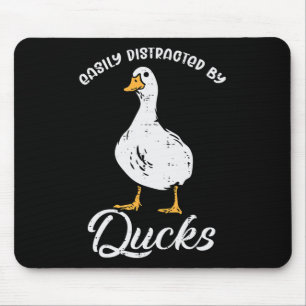 Easily Distracted By Ducks Funny Farmer Hunter Men Mouse Mat