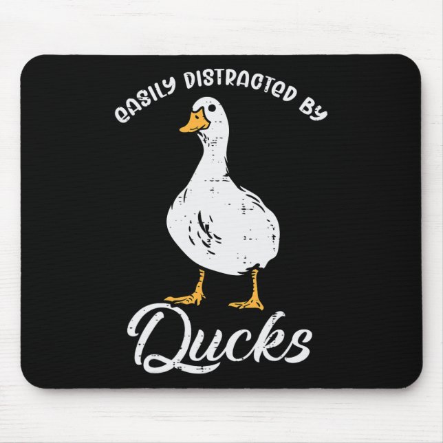 Easily Distracted By Ducks Funny Farmer Hunter Men Mouse Mat (Front)