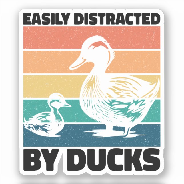 Easily Distracted By Ducks Lover Cool Farming Duck (Front)