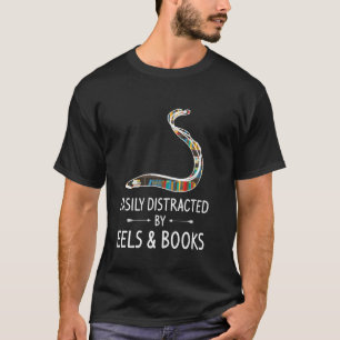 Easily Distracted By Eels & Books Lover Carp Fish T-Shirt