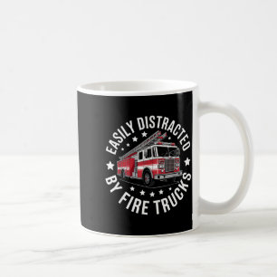 Easily Distracted By Fire Trucks Design Coffee Mug