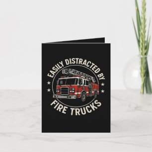 Easily Distracted By Fire Trucks Holiday Card