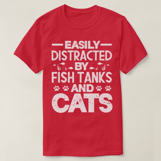 Easily Distracted By Fish Tanks And Cats Funny Fis (Design Front)