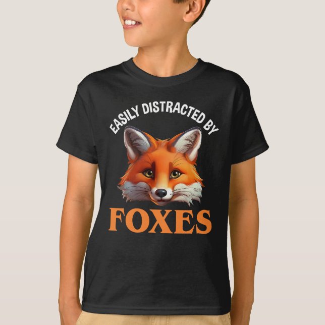 Easily Distracted By Foxes T-Shirt (Front)