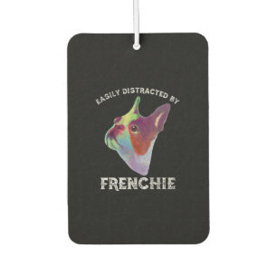 Easily Distracted By French Bulldog Funny Gift Car Air Freshener