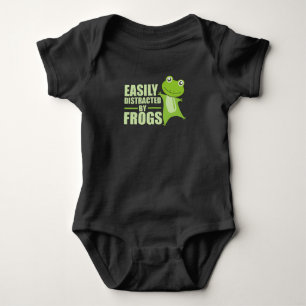 Easily Distracted By Frogs Funny Animal Frogs Baby Bodysuit
