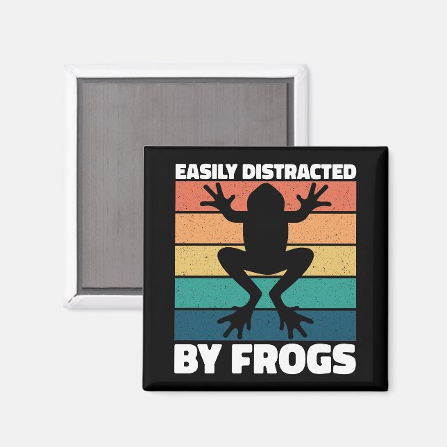 Easily Distracted By Frogs Lovers Colourful Design Magnet (Front/Back)