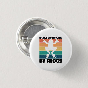 Easily Distracted By Frogs Lovers Cool Froggy 3 Cm Round Badge