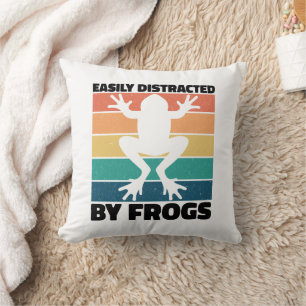 Easily Distracted By Frogs Lovers Cool Froggy  Cushion